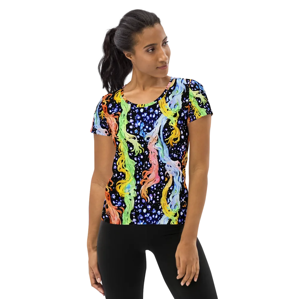 Celestial Serenade on Women's Athletic T-Shirt — Front