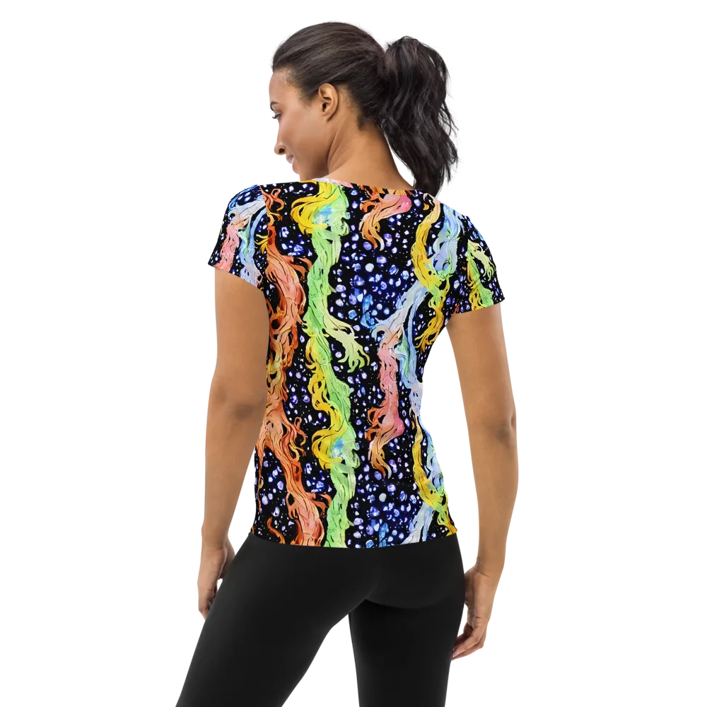 Celestial Serenade on Women's Athletic T-Shirt — Back
