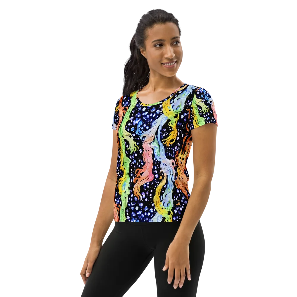 Celestial Serenade on Women's Athletic T-Shirt — Left