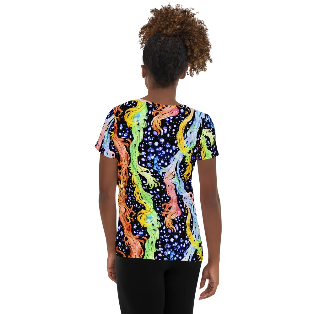 Celestial Serenade on Women's Athletic T-Shirt — Back