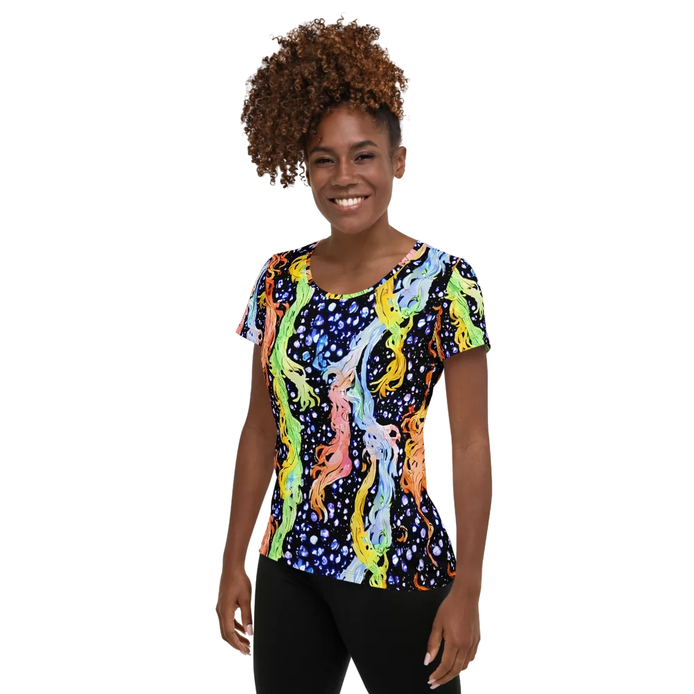 Celestial Serenade on Women's Athletic T-Shirt — Left