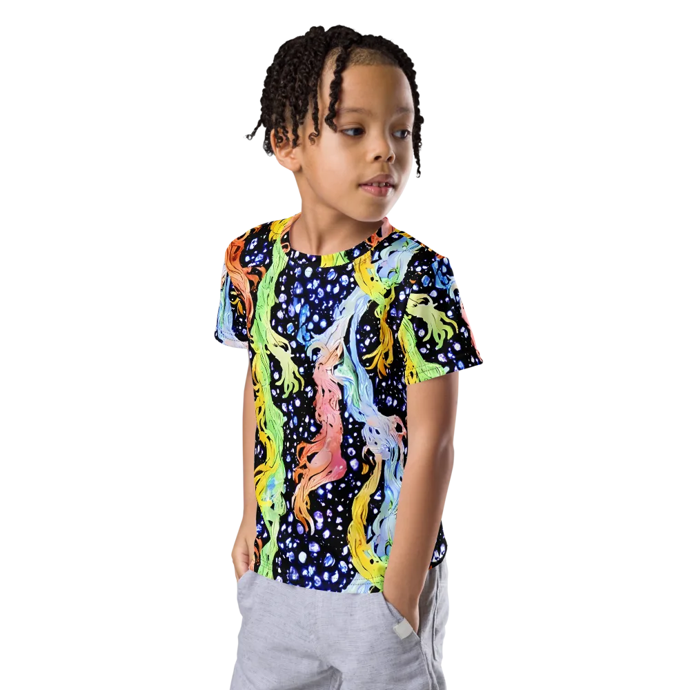 Celestial Serenade on Kids Crew Neck T-Shirt — Left Front