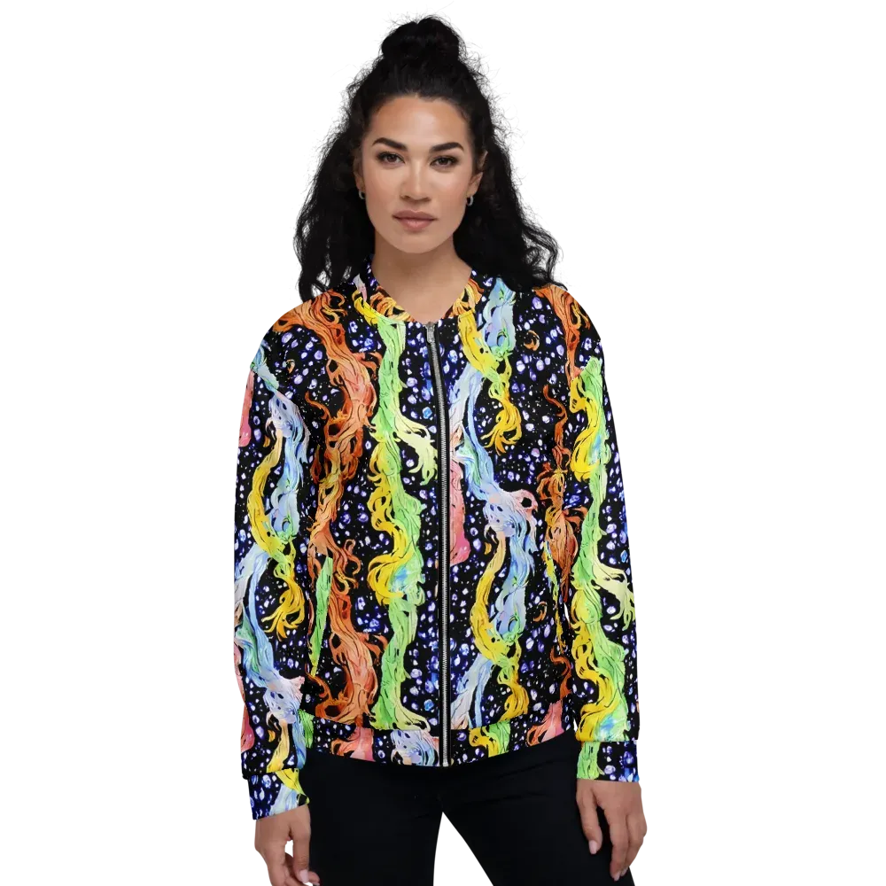Celestial Serenade on Bomber Jacket — Front