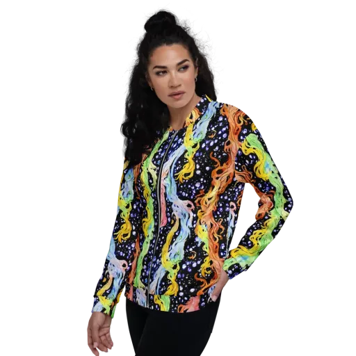 Celestial Serenade on a Bomber Jacket