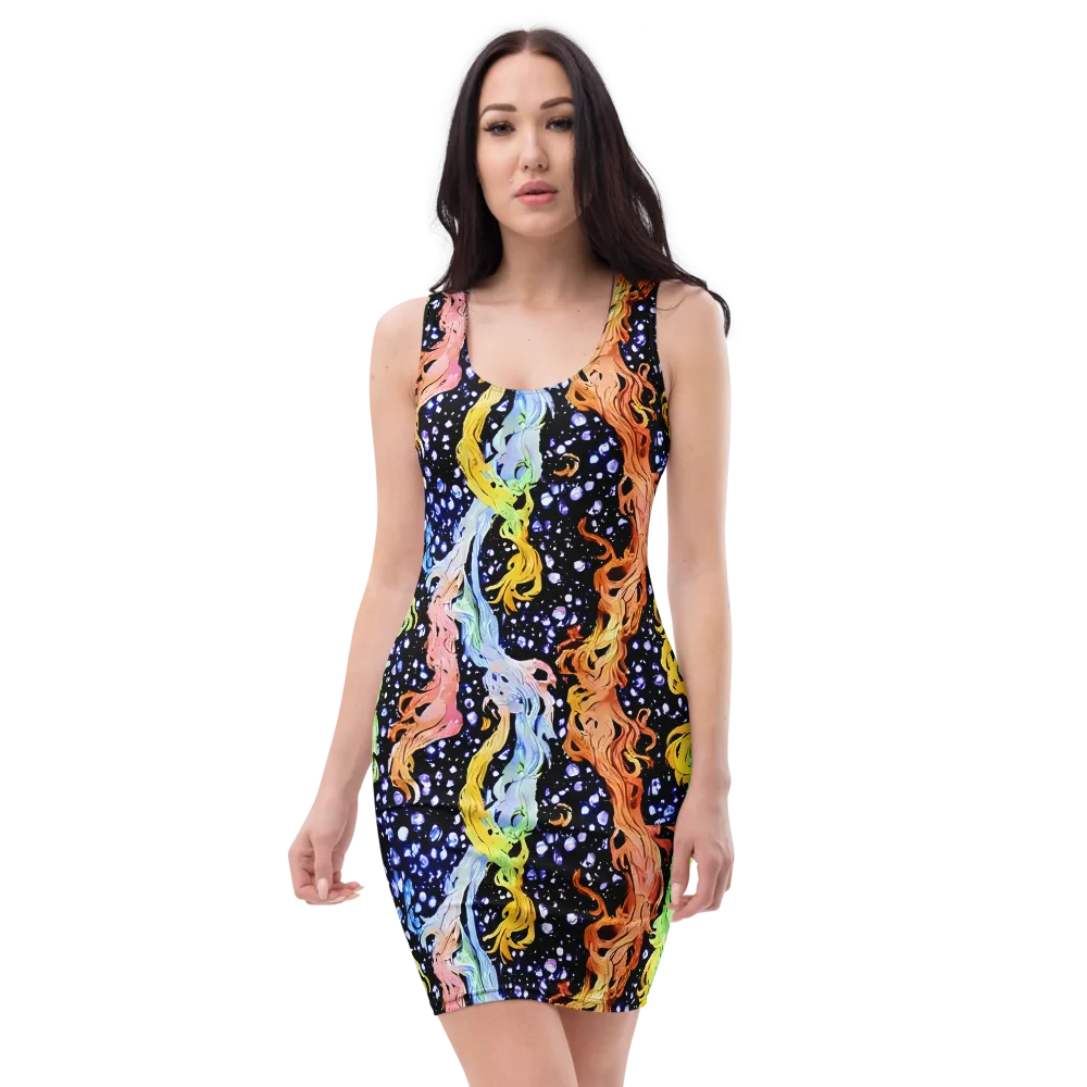 Celestial Serenade on Bodycon Dress — Front