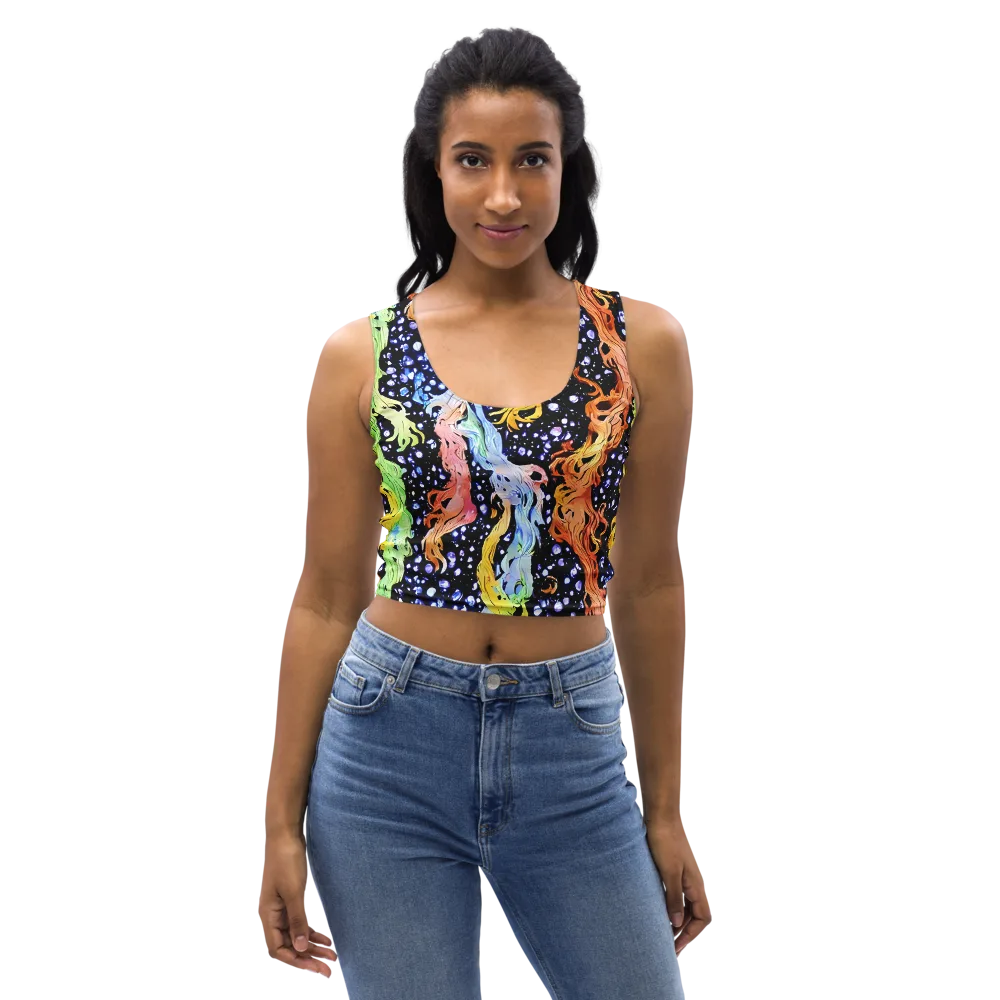 Celestial Serenade on Crop Top — Front