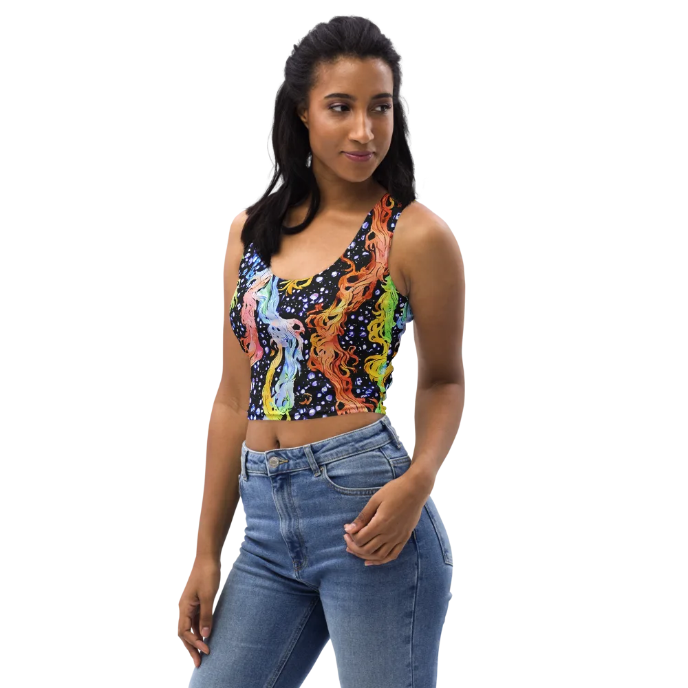 Celestial Serenade on Crop Top — Left Front