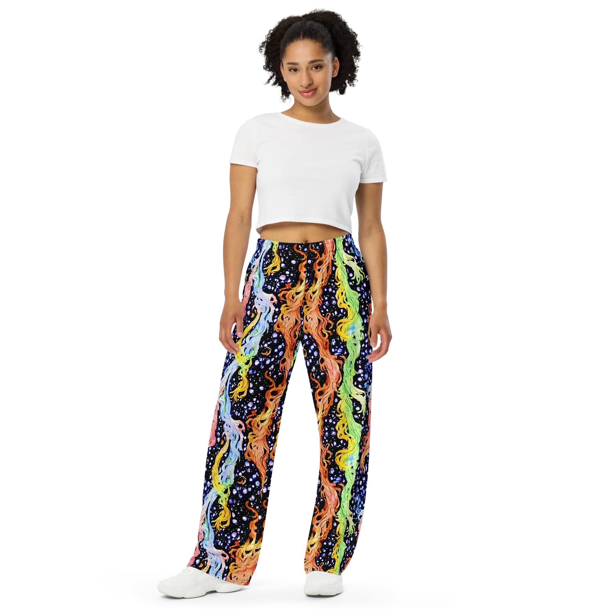 Celestial Serenade on Wide-Leg Pants — Front