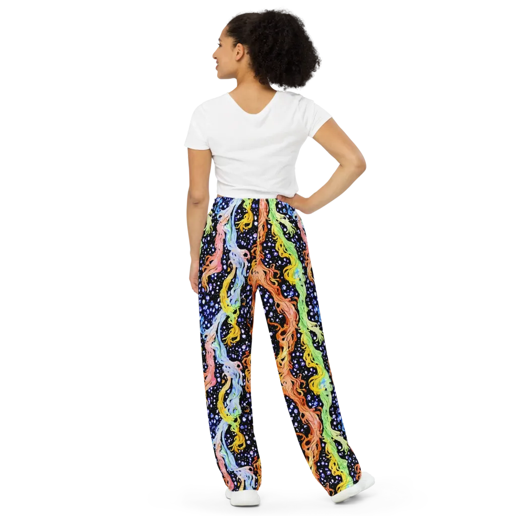 Celestial Serenade on Wide-Leg Pants — Back