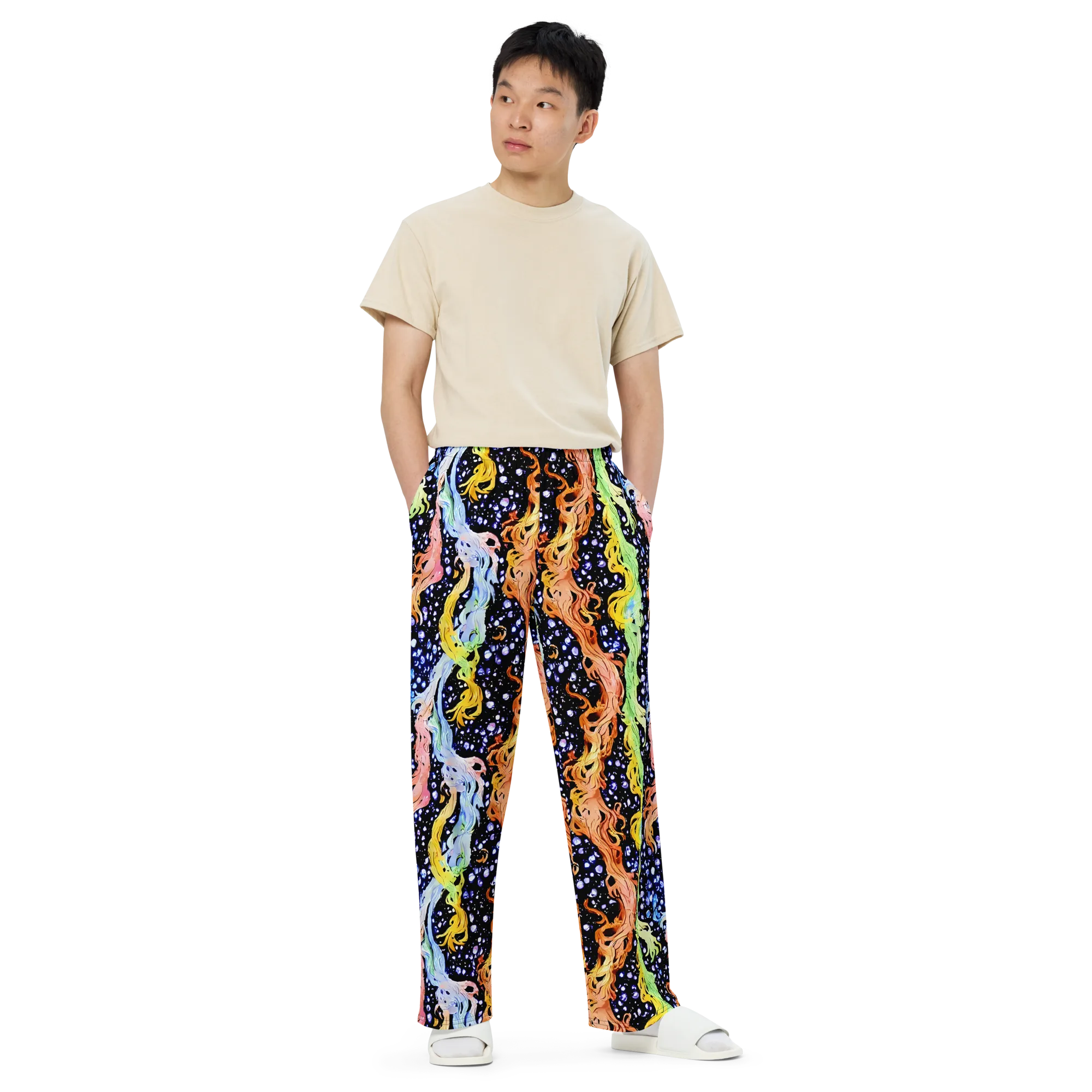 Celestial Serenade on Wide-Leg Pants — Front