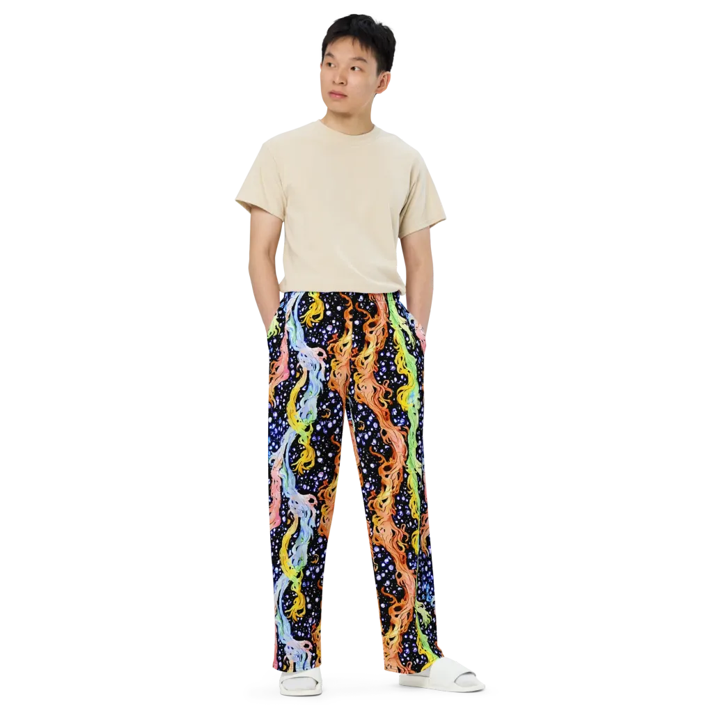 Celestial Serenade on Wide-Leg Pants — Front