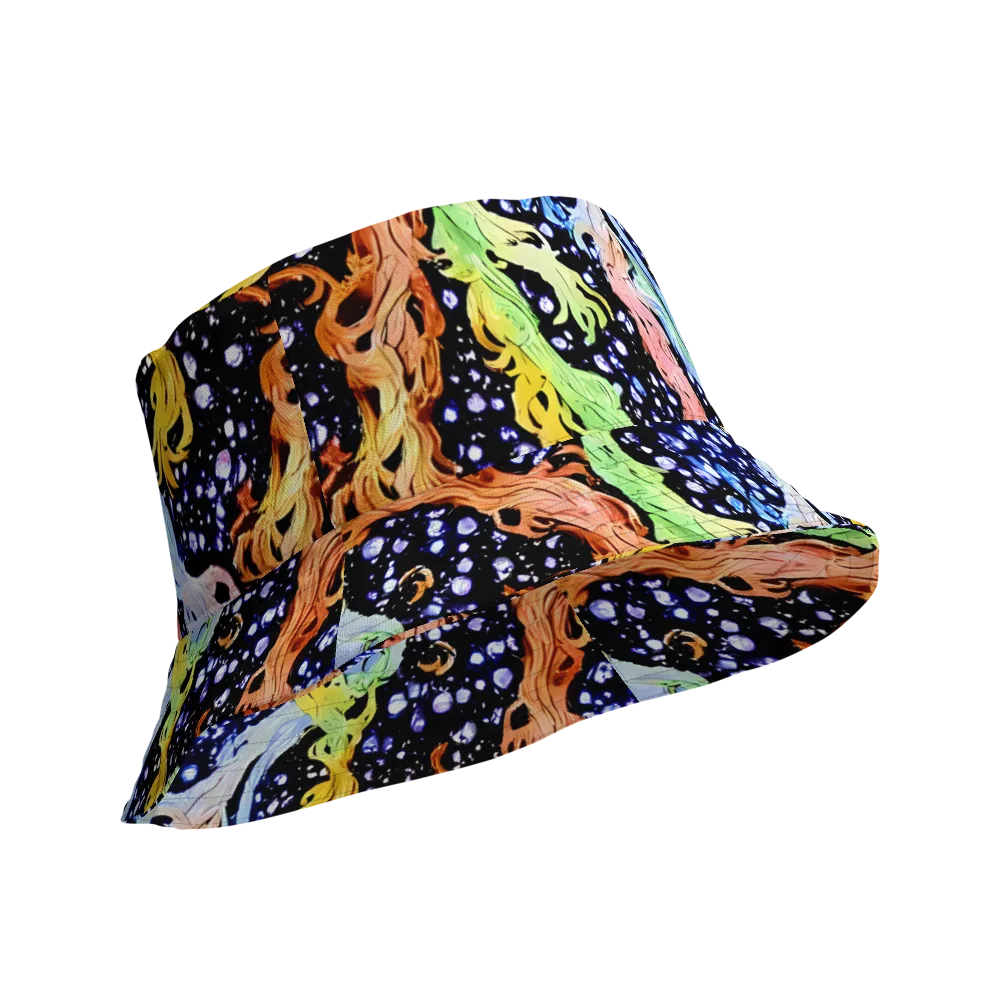 Celestial Serenade on Reversible Bucket Hat — Product details Outside