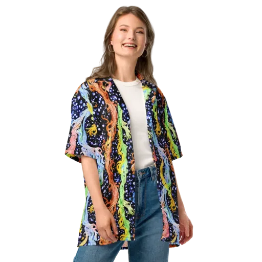 Celestial Serenade on a Button Shirt