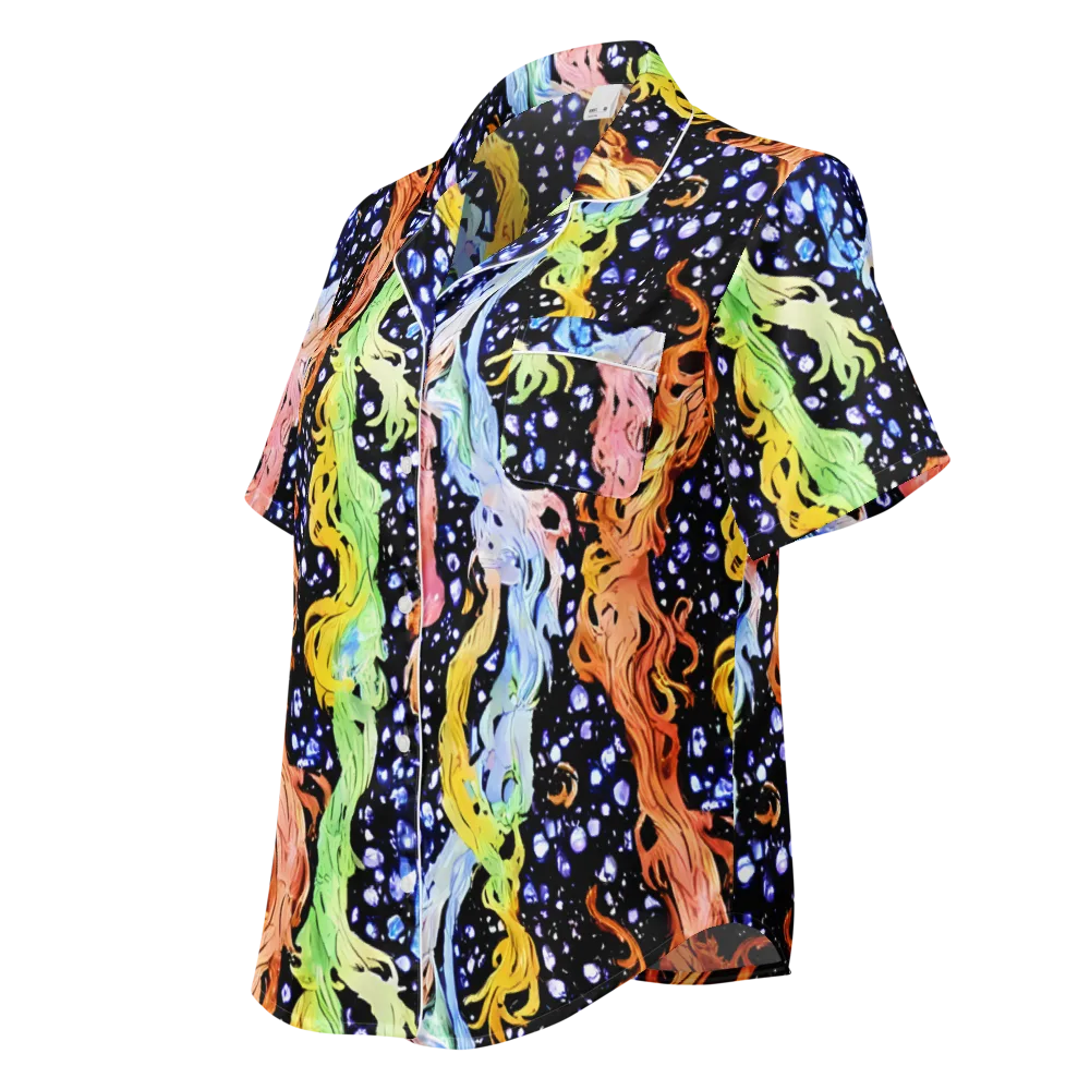 Celestial Serenade on Women's Short Sleeve Pajama Top — Left Front