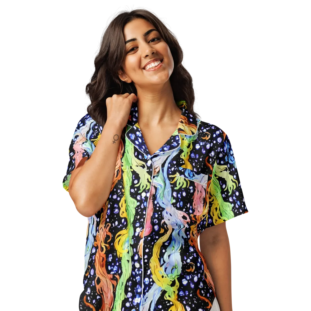 Celestial Serenade on Women's Short Sleeve Pajama Top — Front