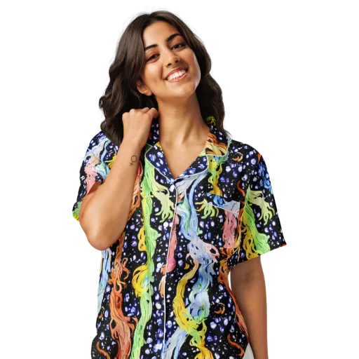 Celestial Serenade on a Women's Short Sleeve Pajama Top