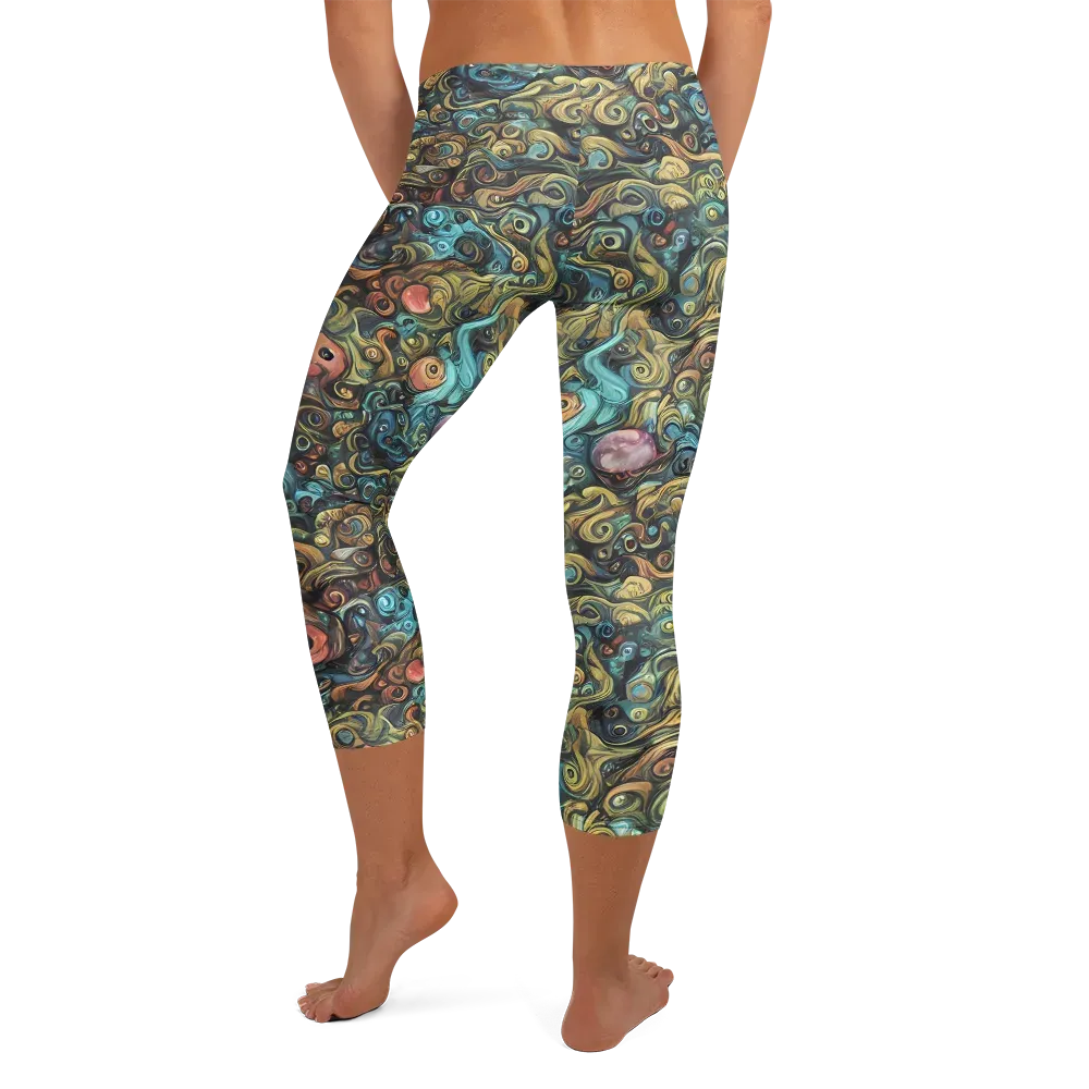Tidal Vision on Capri Leggings — Back