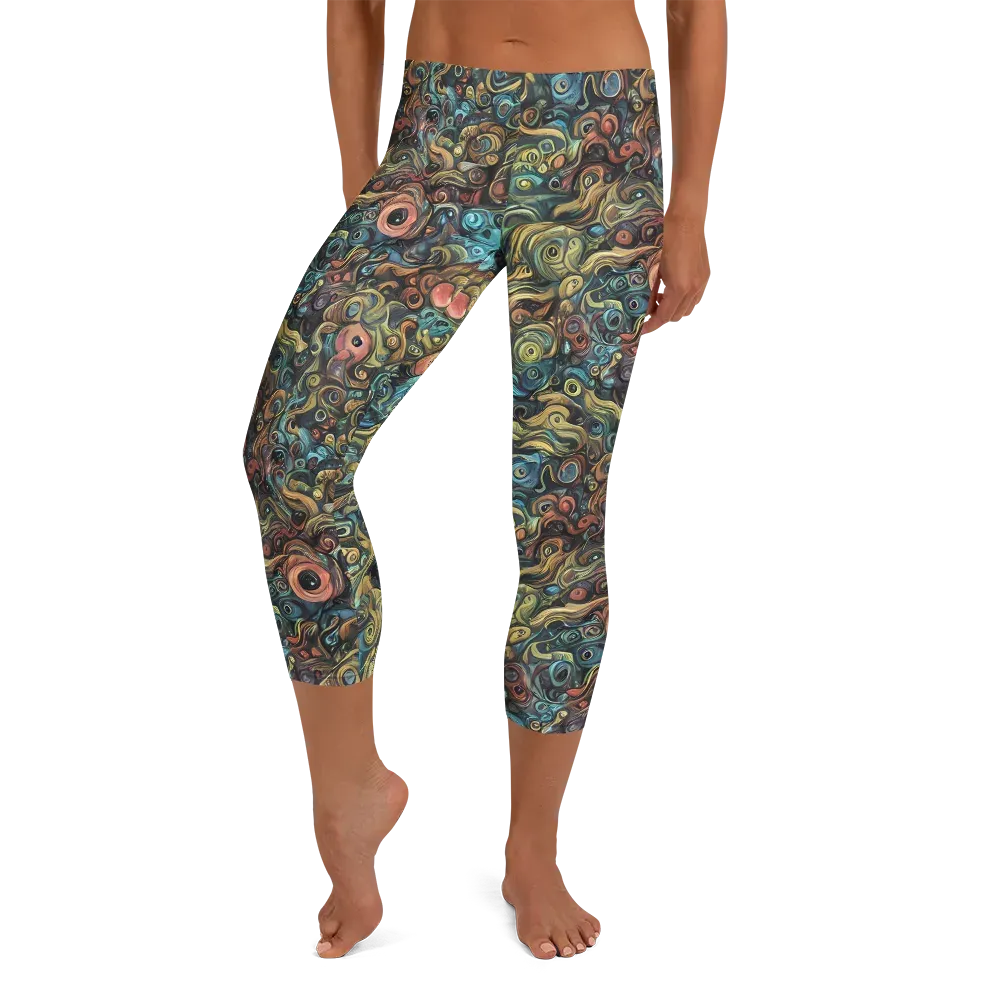 Tidal Vision on Capri Leggings — Front