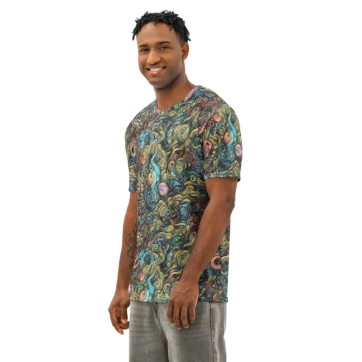 Tidal Vision on a Men's Cotton Crew Neck T-Shirt