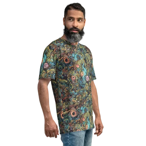 Tidal Vision on a Men's Crew Neck T-Shirt