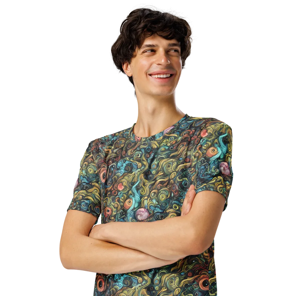 Tidal Vision on Men's Crew Neck T-Shirt — Left Front