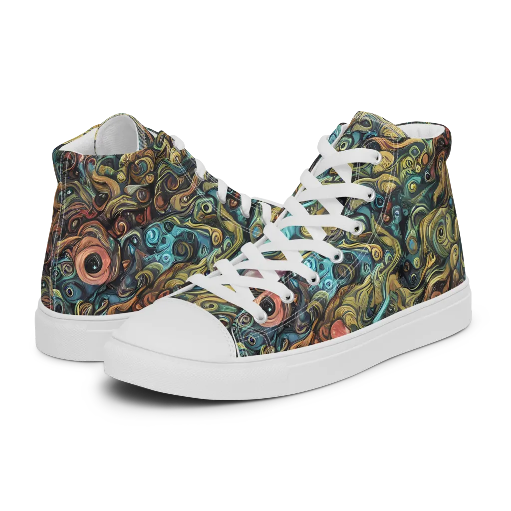 Tidal Vision on Men's High Top Canvas Shoes — Left
