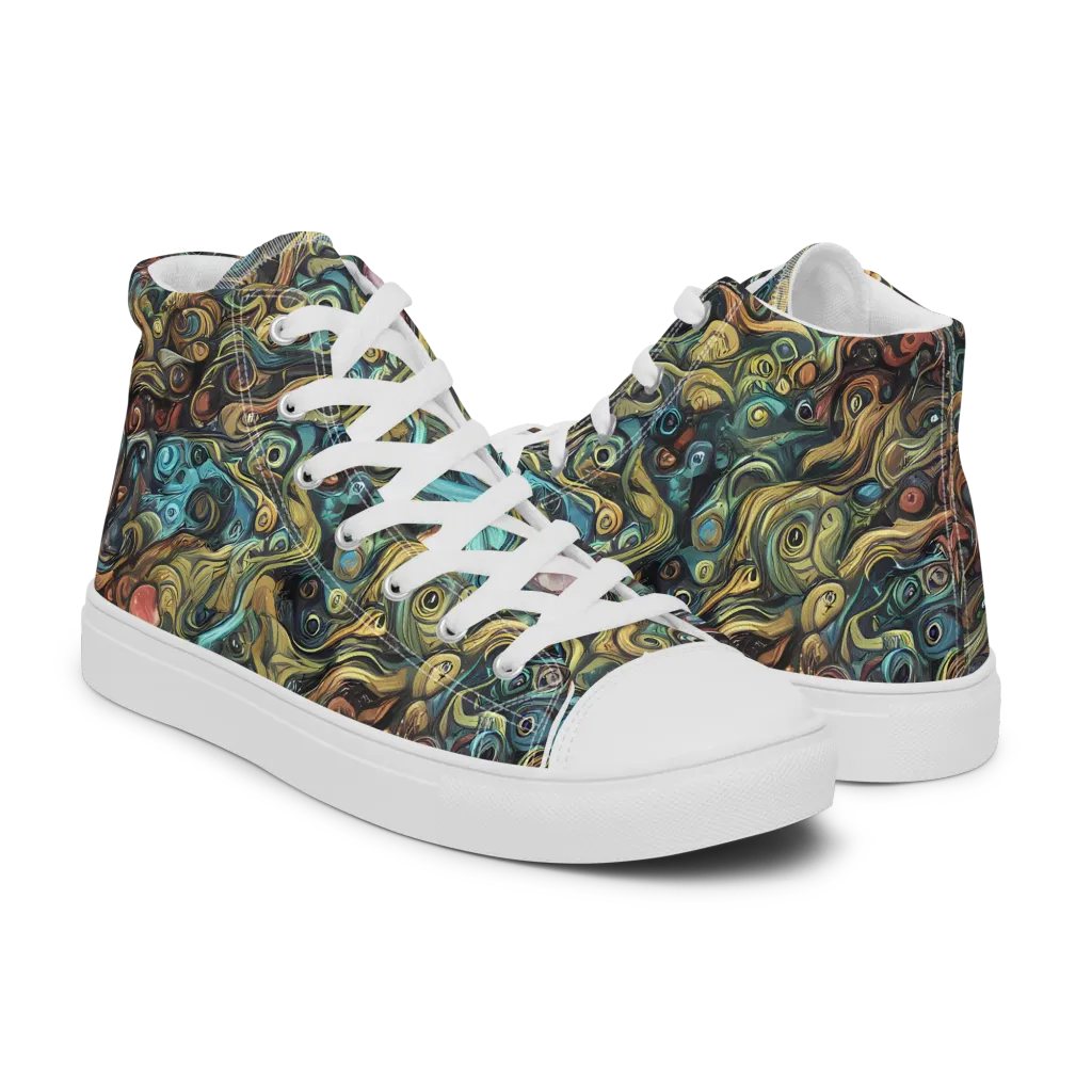 Tidal Vision on Men's High Top Canvas Shoes — Right