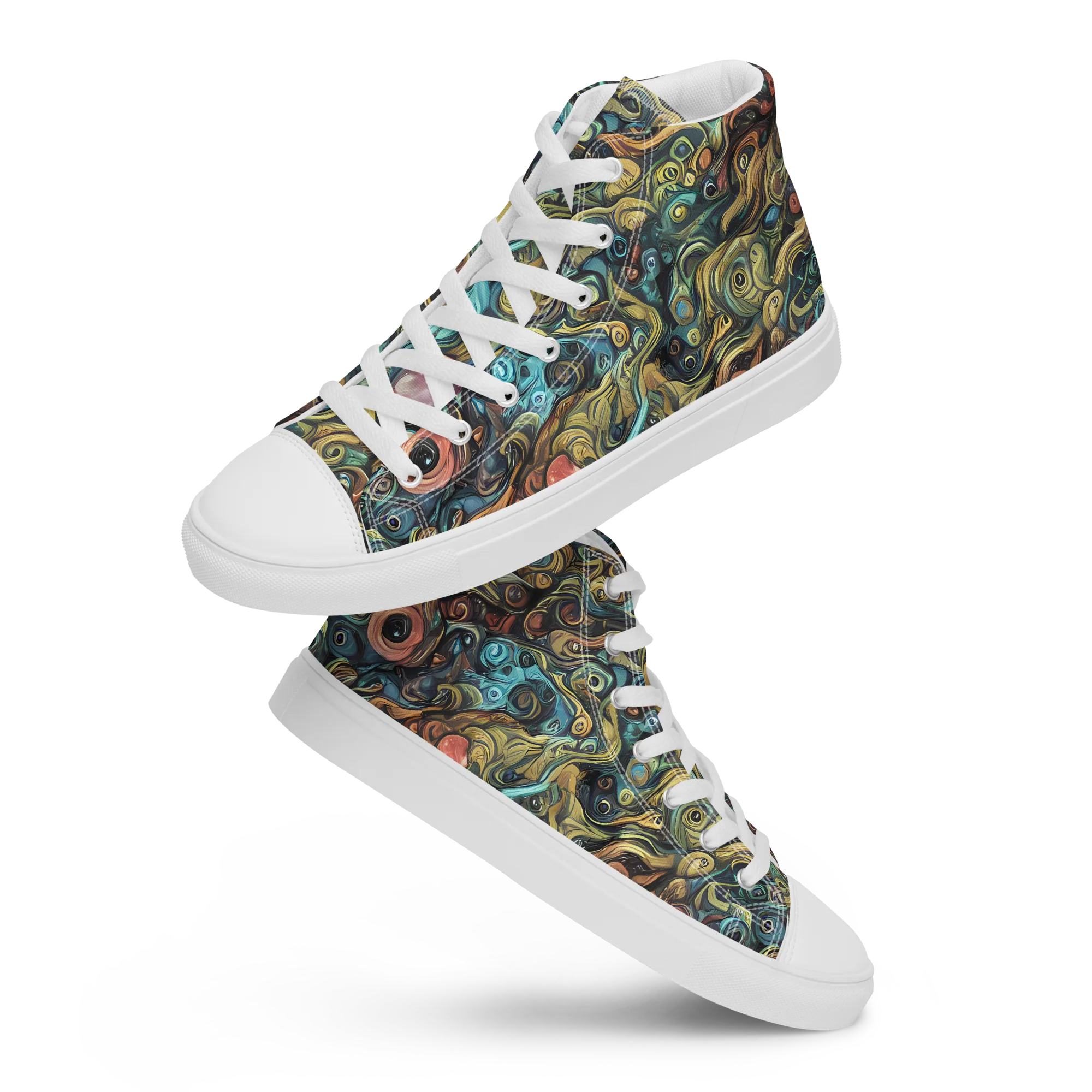 Tidal Vision on Men's High Top Canvas Shoes — Front