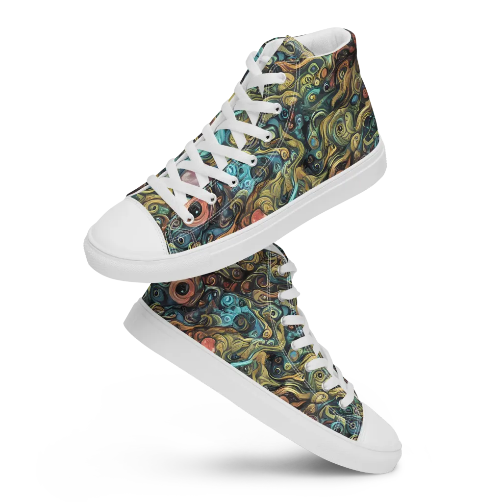 Tidal Vision on Men's High Top Canvas Shoes — Front