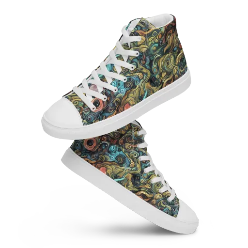 Tidal Vision on a Men's High Top Canvas Shoes
