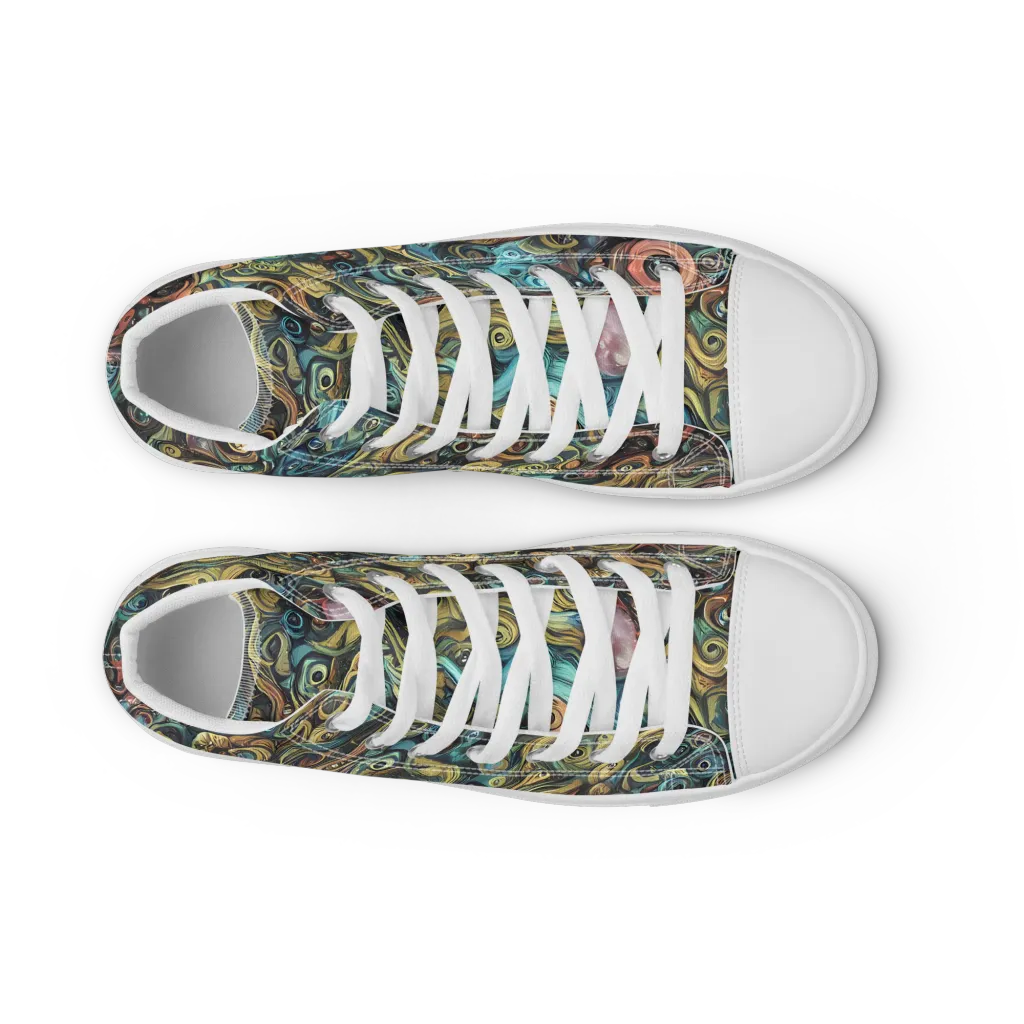 Tidal Vision on Women's High Top Canvas Shoes — Front