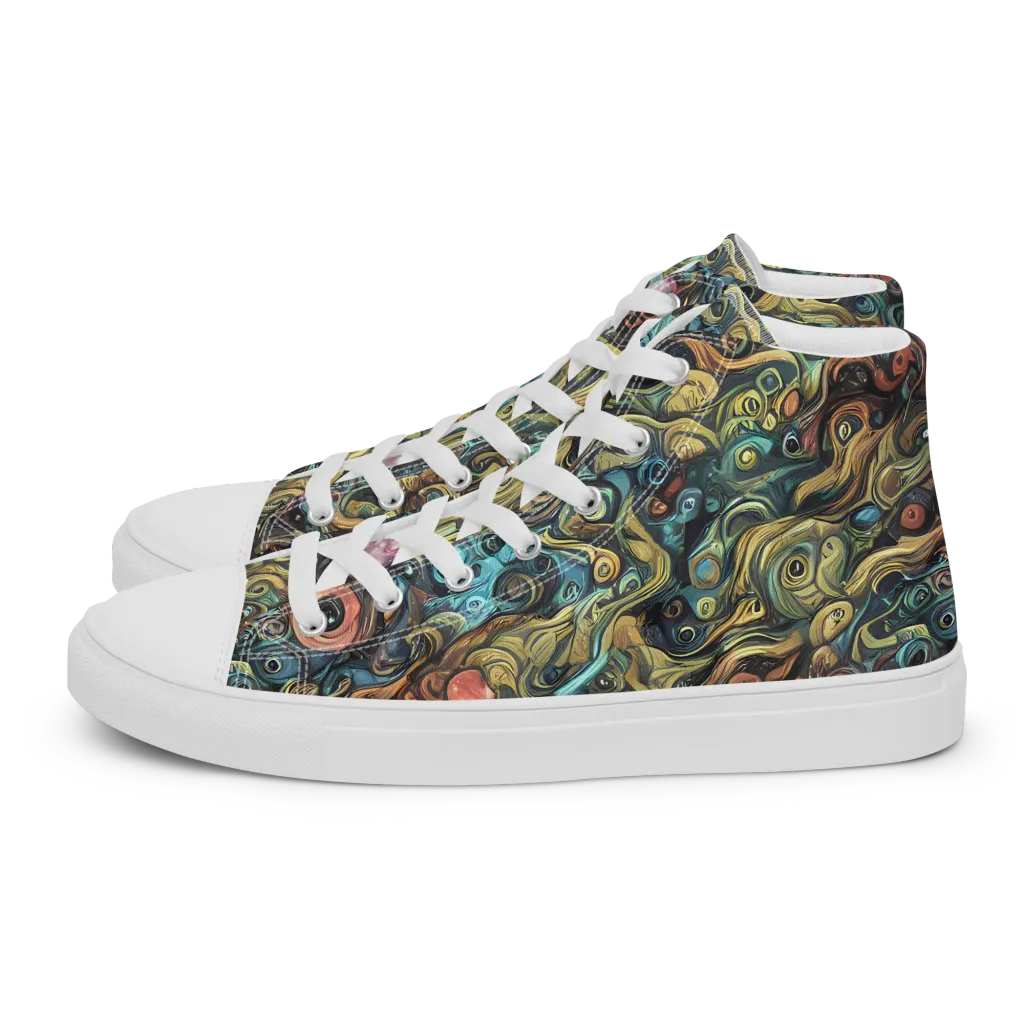 Tidal Vision on Women's High Top Canvas Shoes — Left