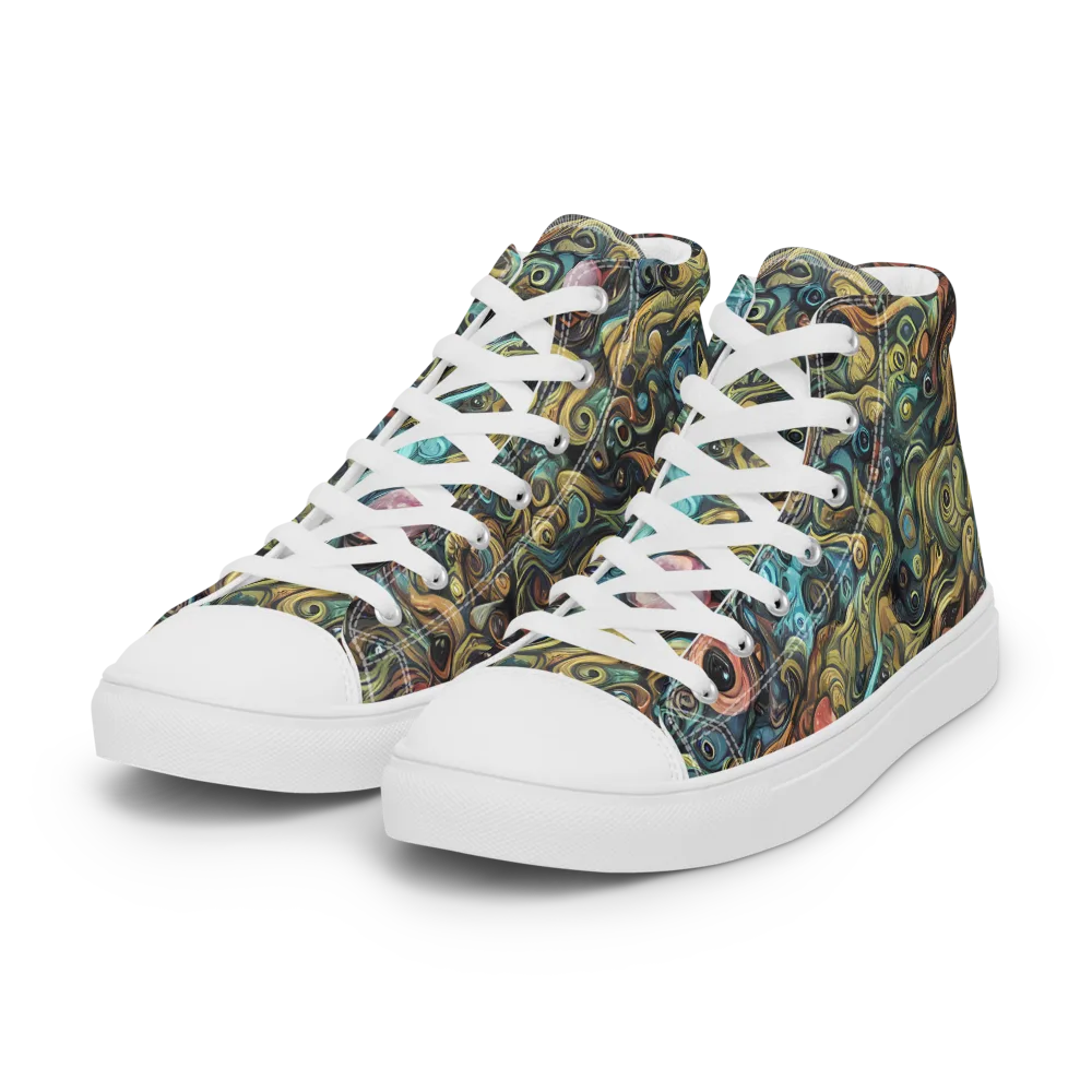 Tidal Vision on Women's High Top Canvas Shoes — Left Front