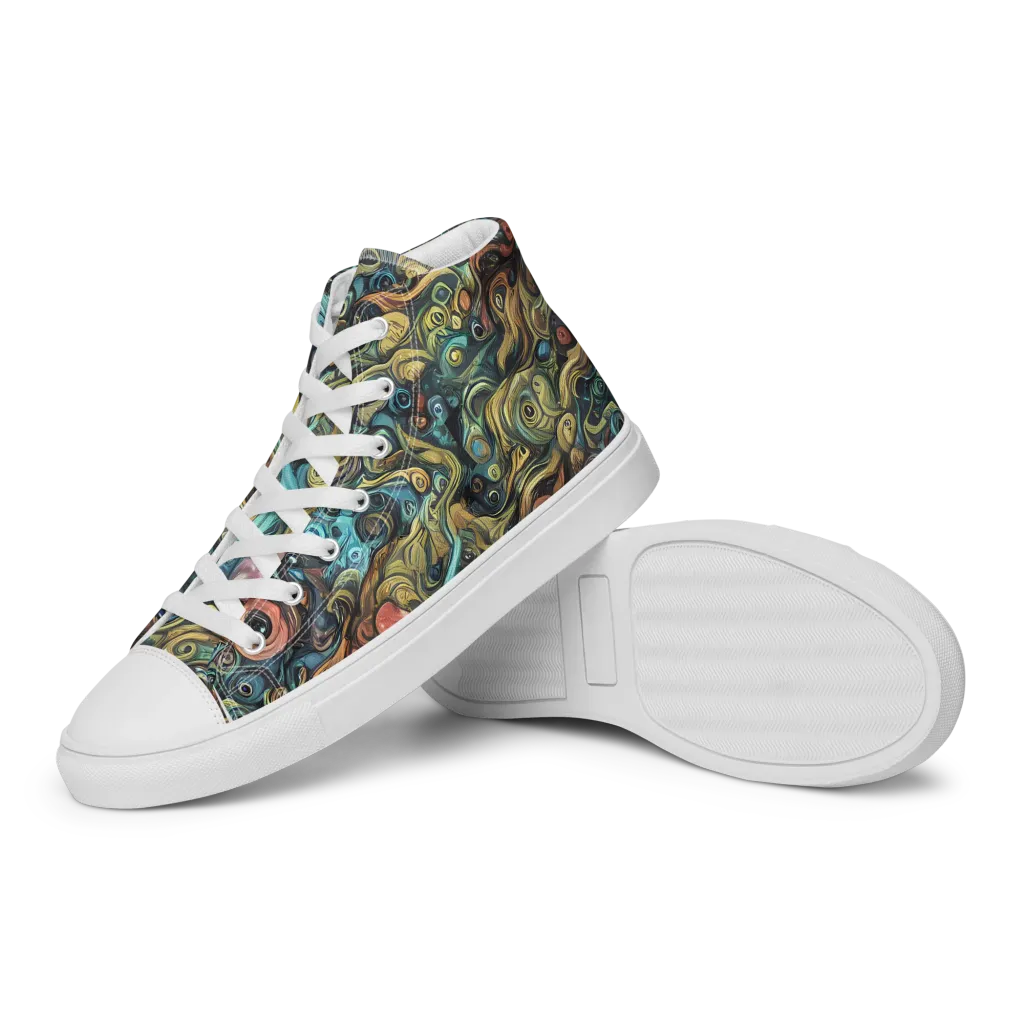 Tidal Vision on Women's High Top Canvas Shoes — Left