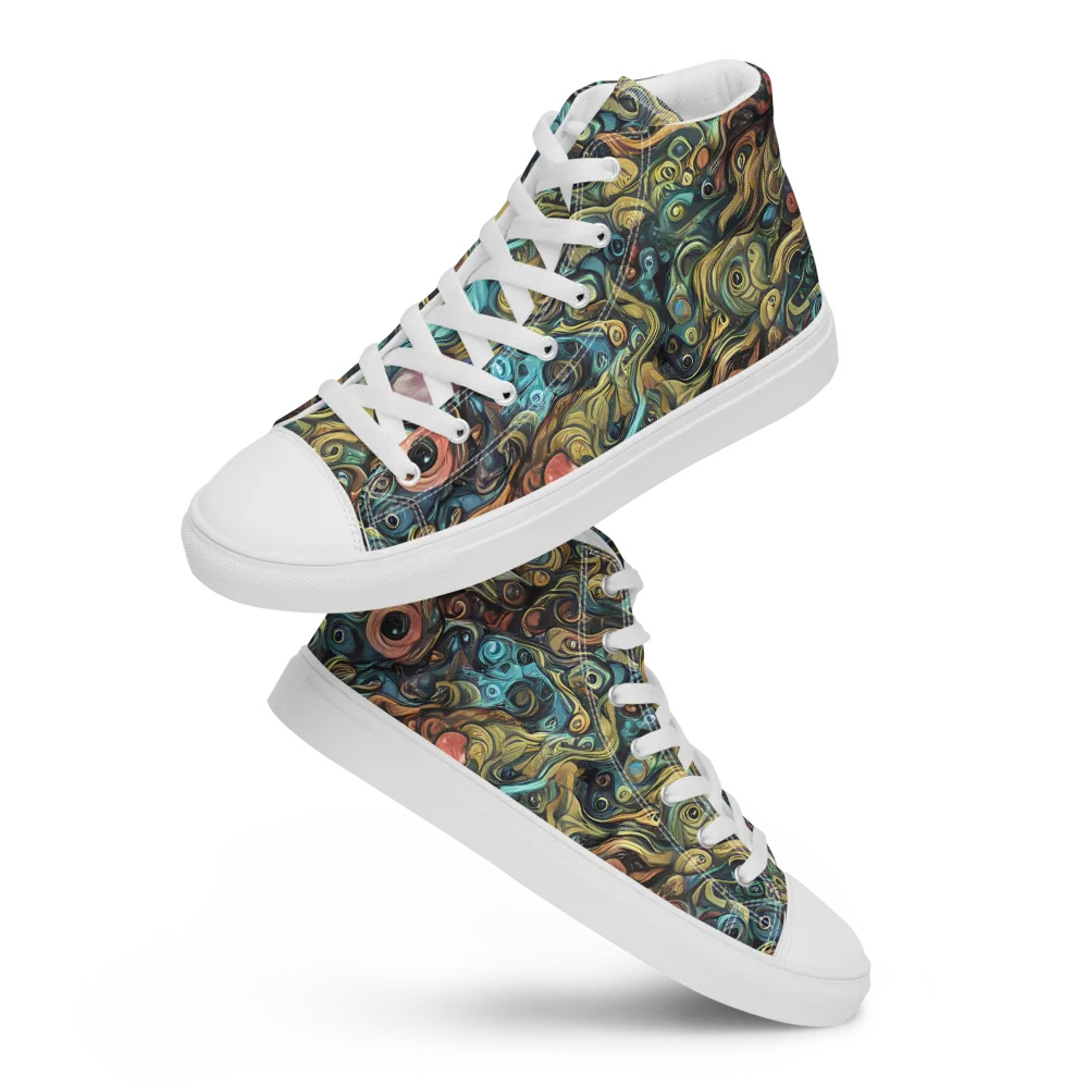 Tidal Vision on Women's High Top Canvas Shoes — Front