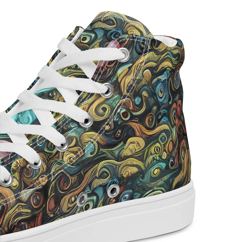 Tidal Vision on Women's High Top Canvas Shoes — Product details 2