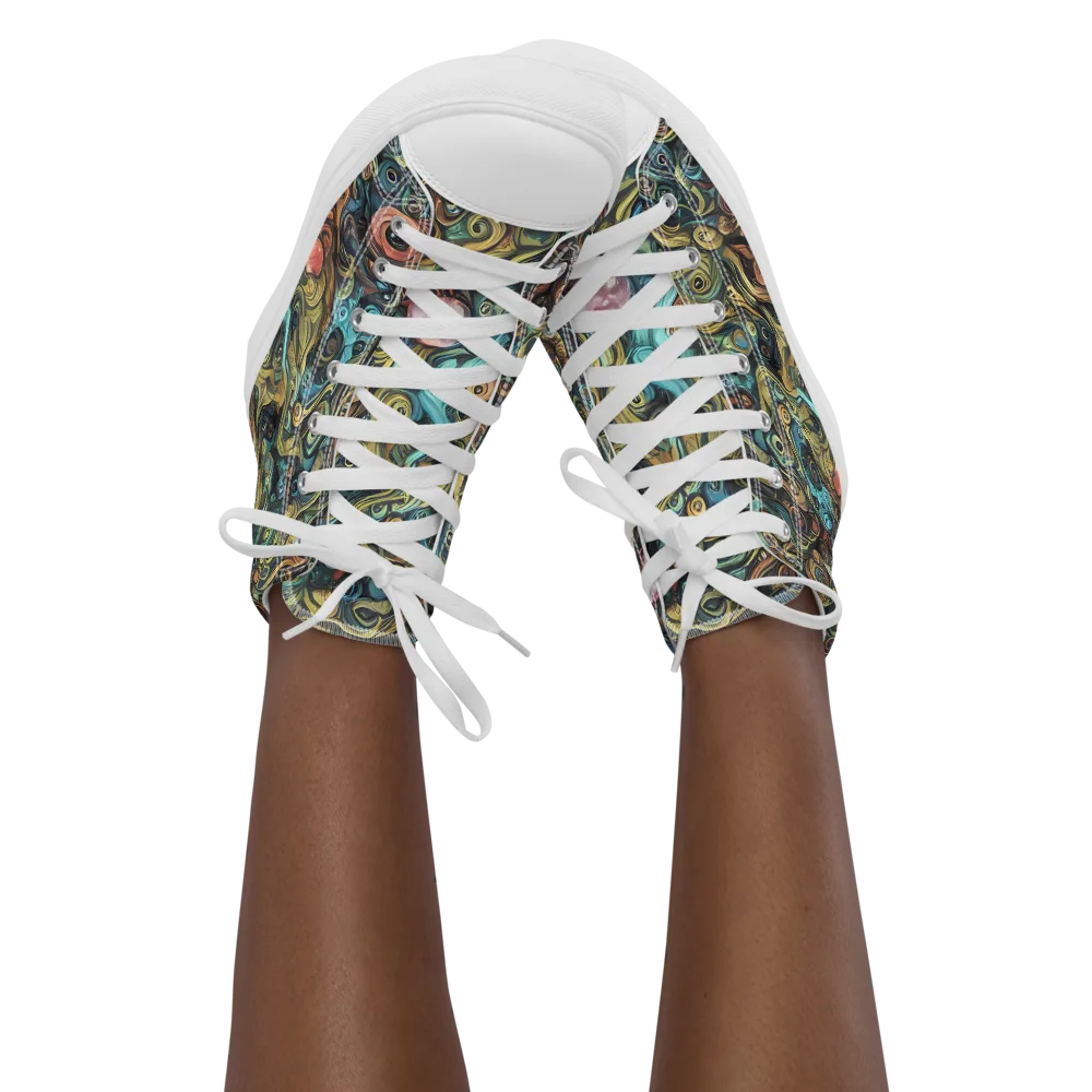 Tidal Vision on Women's High Top Canvas Shoes — Front