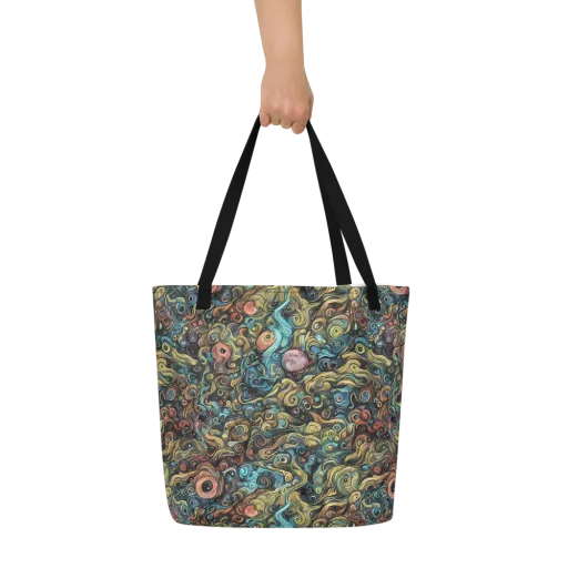 Tidal Vision on a Large Tote Bag W/ Pocket
