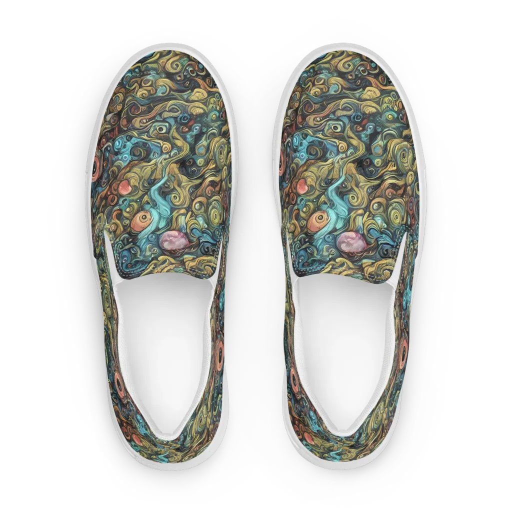 Tidal Vision on Women's Slip-On Canvas Shoes — Front
