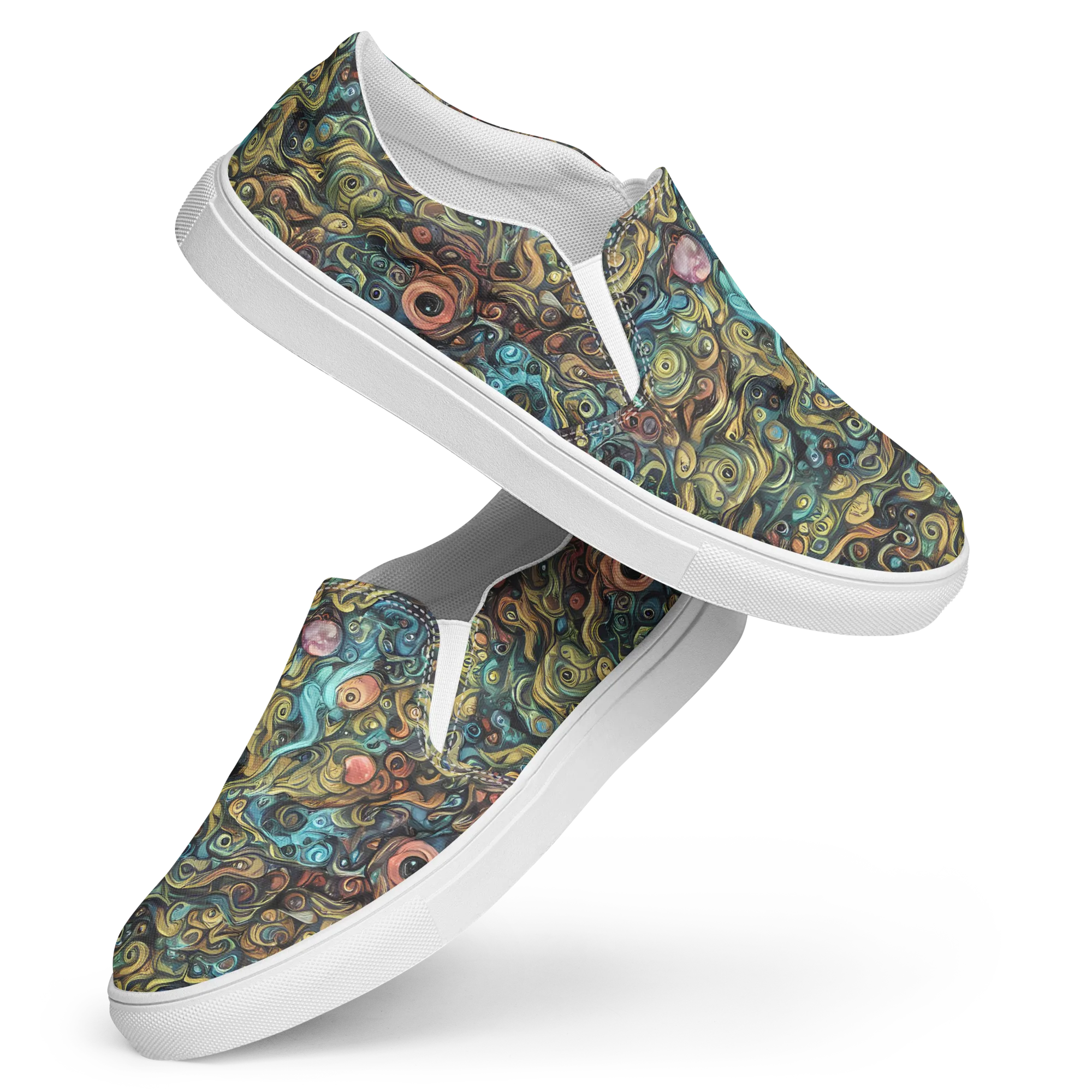 Tidal Vision on Women's Slip-On Canvas Shoes — Front