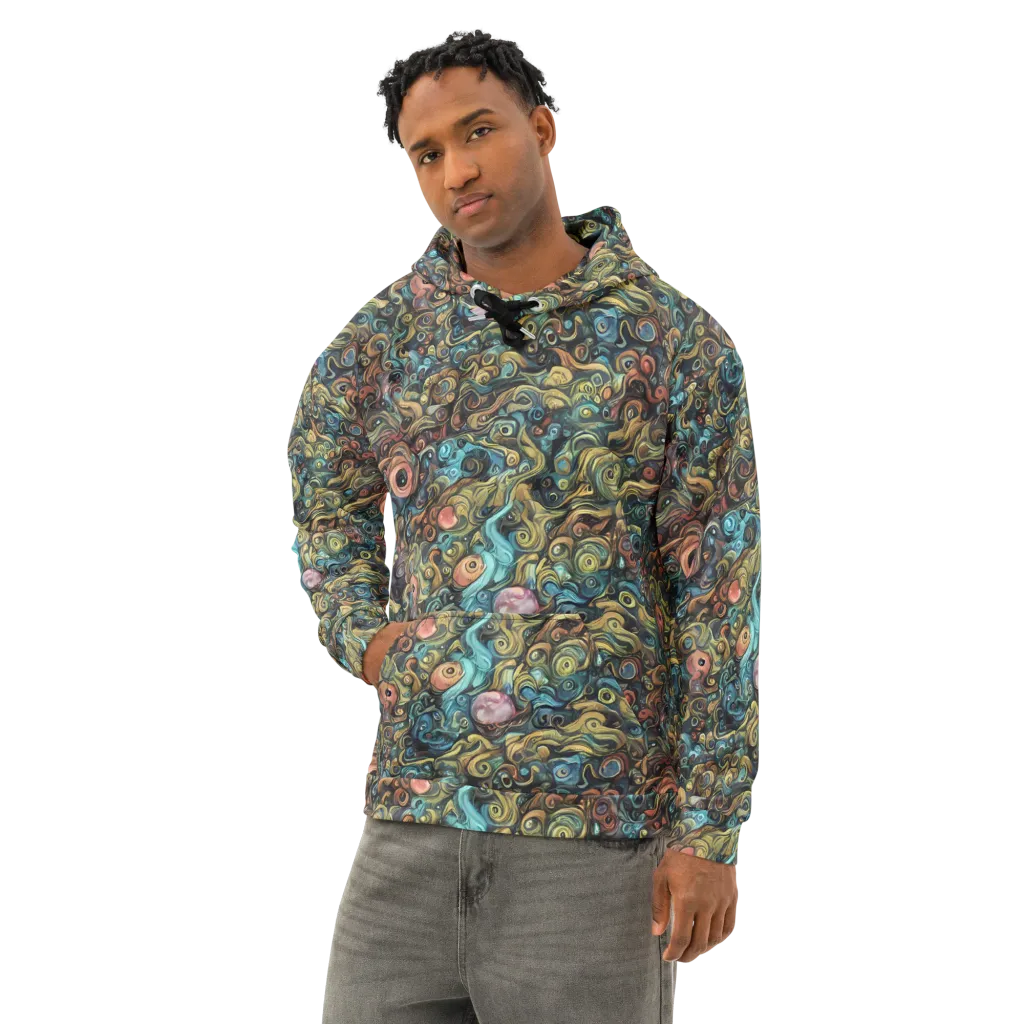 Tidal Vision on Cotton Hoodie — Left Front