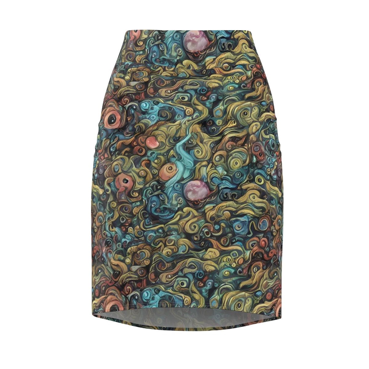 Tidal Vision on Pencil Skirt — Front