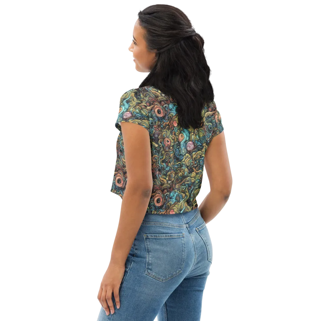 Tidal Vision on Crop Tee — Left Back