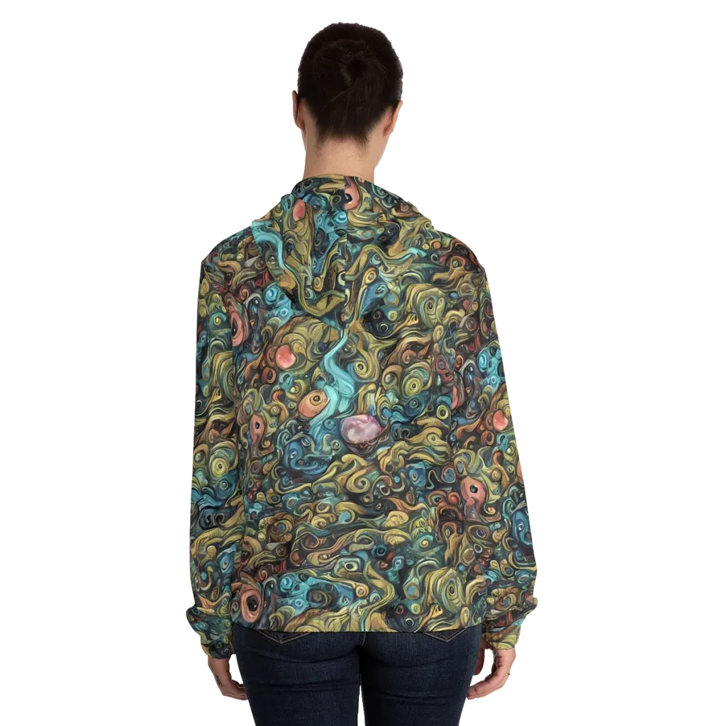 Tidal Vision on Women's Full-Zip Hoodie — Back On Person