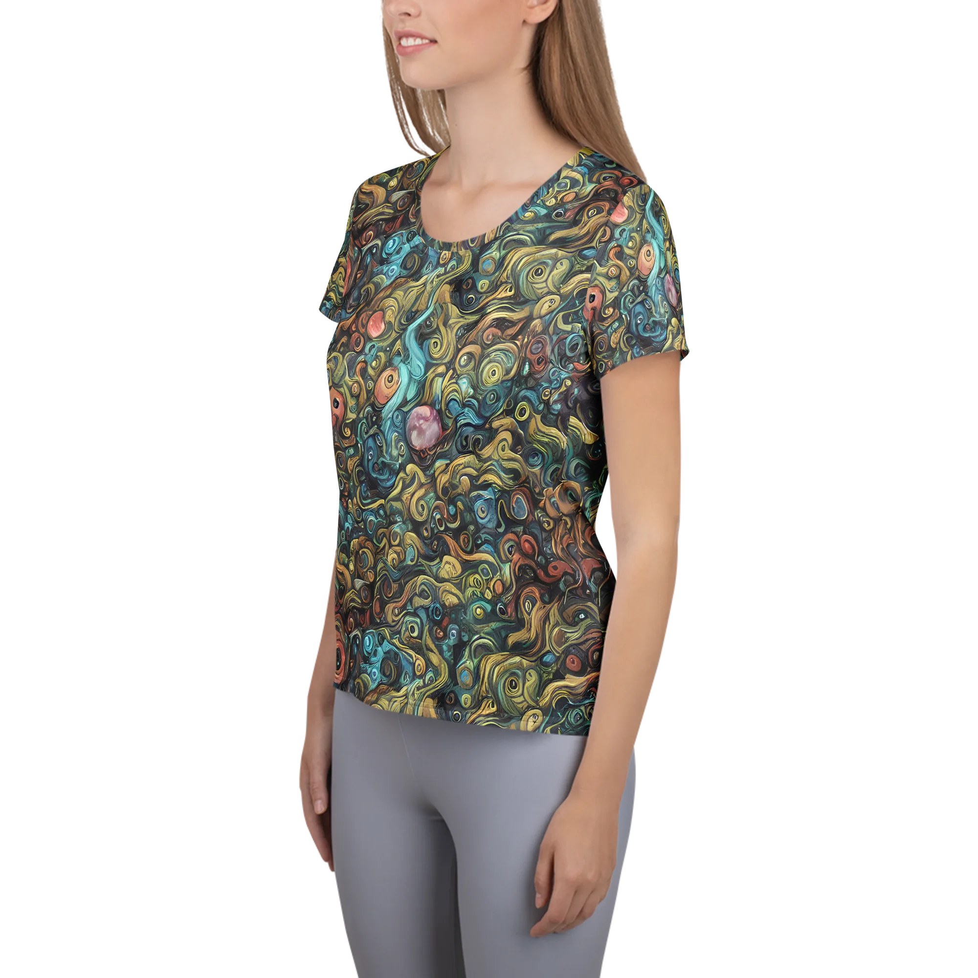 Tidal Vision on Women's Athletic T-Shirt — Left