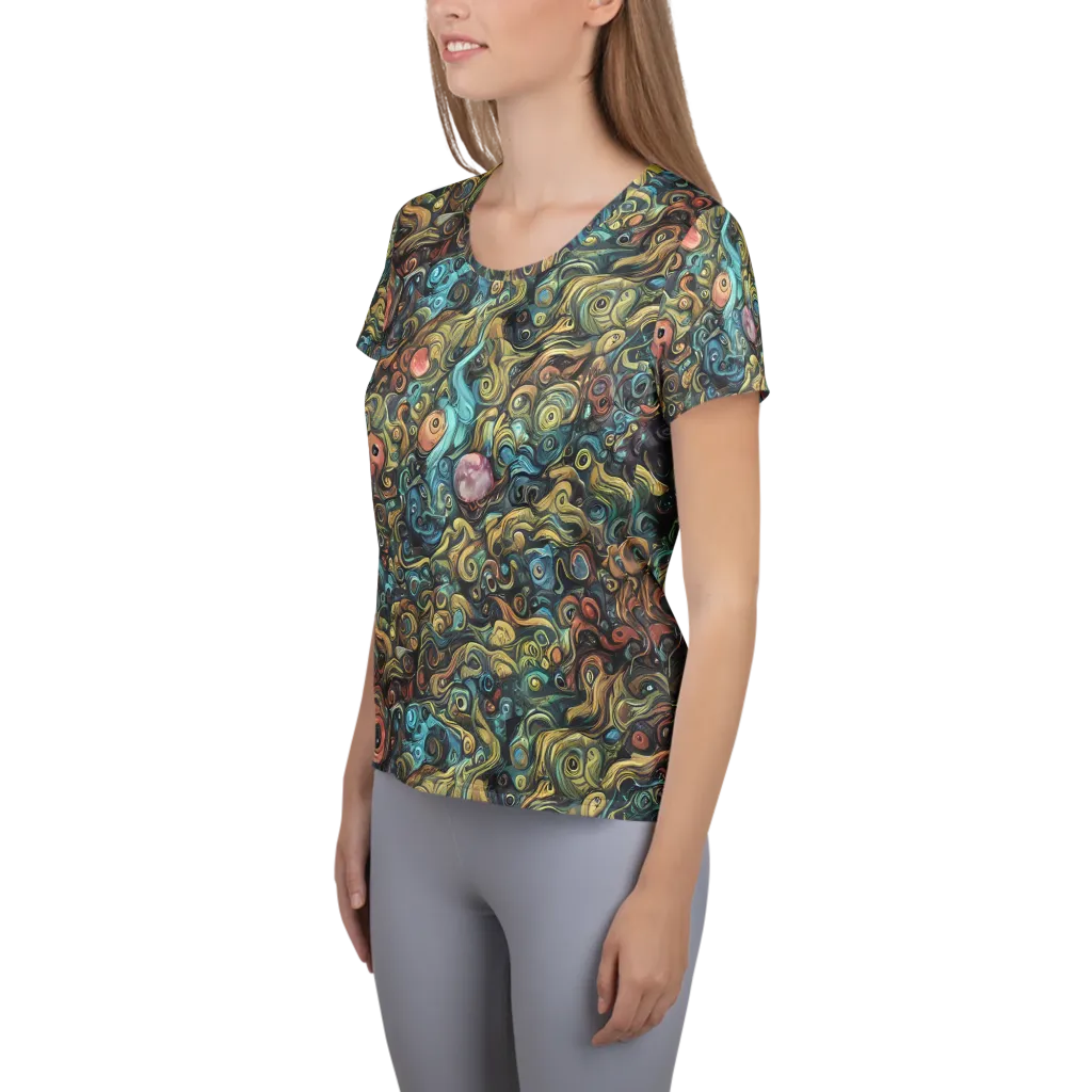 Tidal Vision on Women's Athletic T-Shirt — Left