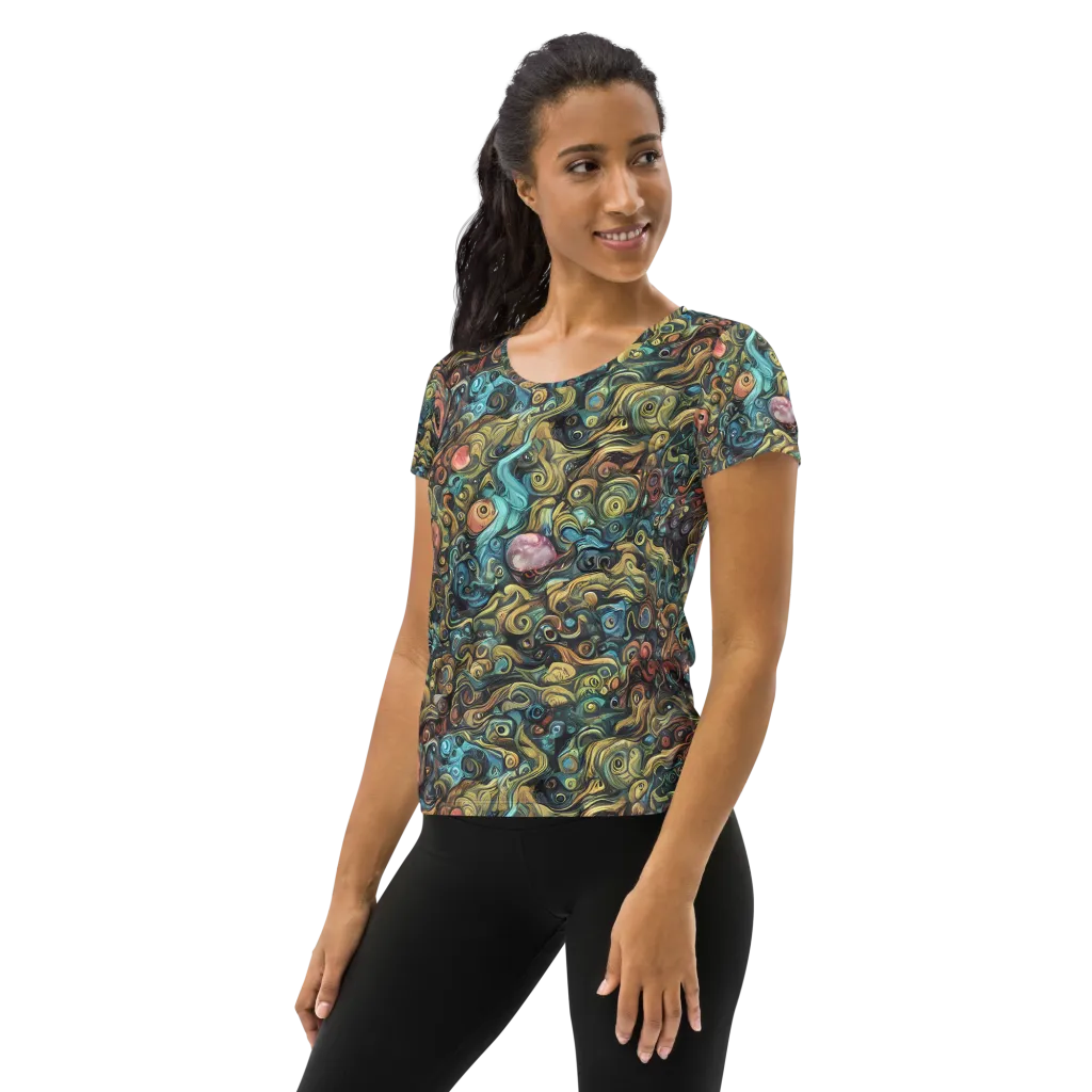 Tidal Vision on Women's Athletic T-Shirt — Left