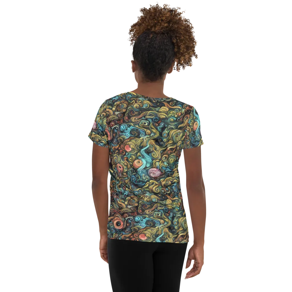 Tidal Vision on Women's Athletic T-Shirt — Back