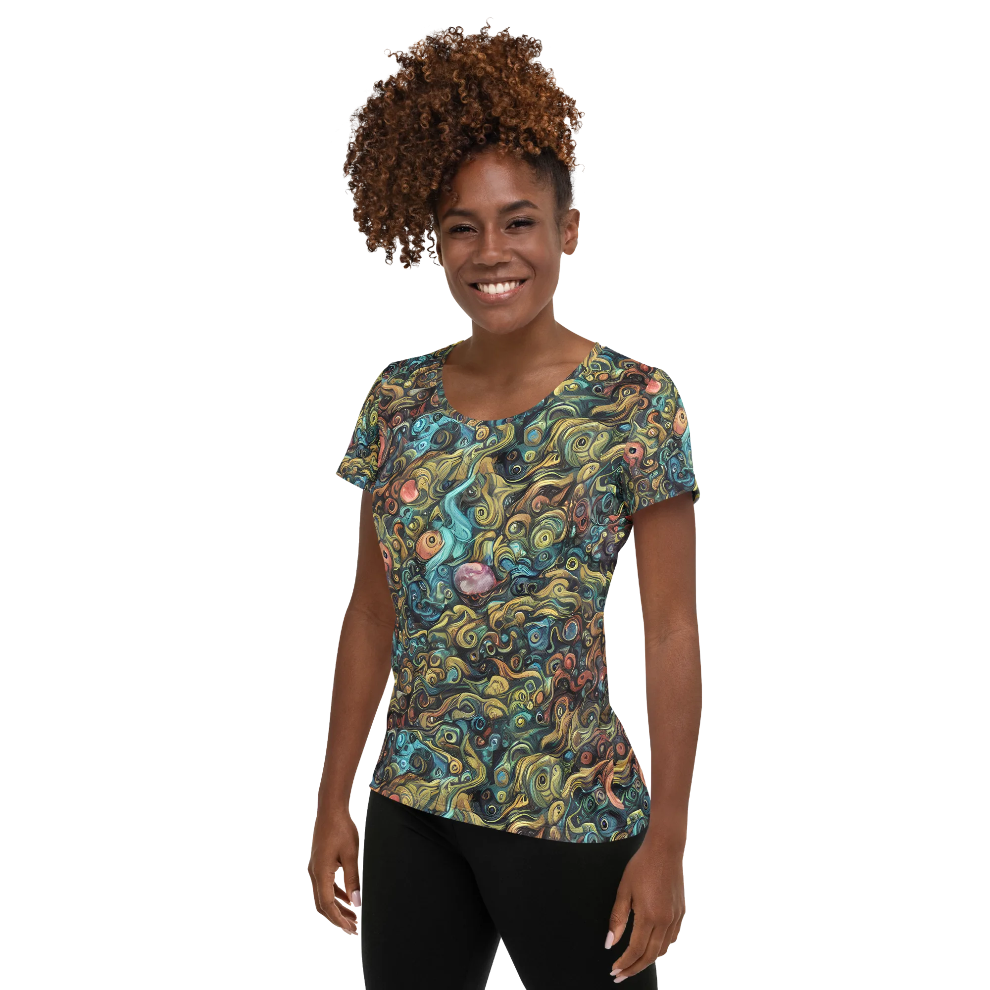 Tidal Vision on Women's Athletic T-Shirt — Left