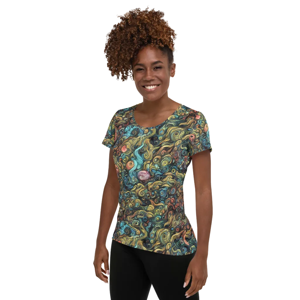 Tidal Vision on Women's Athletic T-Shirt — Left